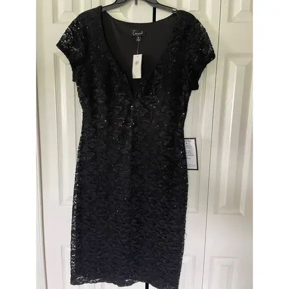 chinese dress ladies Connected Apparel Womens Petites Floral Embroidered Shift Dress Black 10P  at Amazon Women's Clothing store